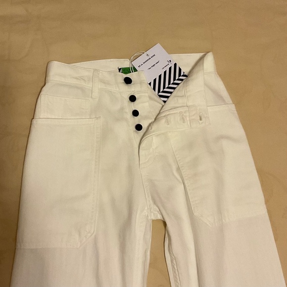 Free People Sandrine Rose Wide Leg Cargo Pant Jeans Size 26 Dust White NWT - Picture 4 of 8